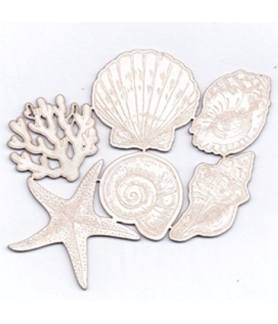 Scrap Collections Ocean Dreams Chipboard - Shell Elements