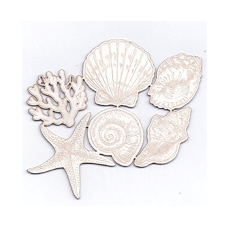 Scrap Collections Ocean Dreams Chipboard - Shell Elements