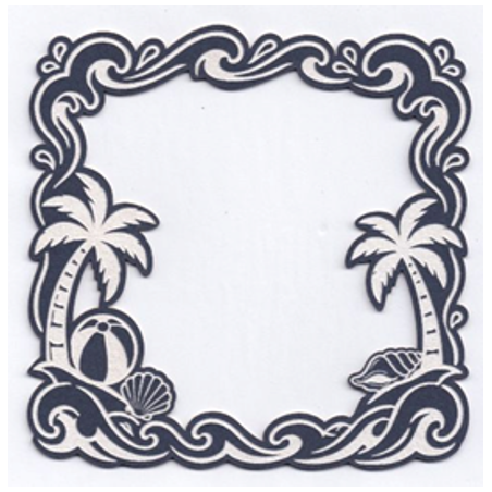 Scrap Collections Ocean Dreams Chipboard - Palm Tree Frame