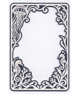 Scrap Collections Ocean Dreams Chipboard - Seahorse Frame