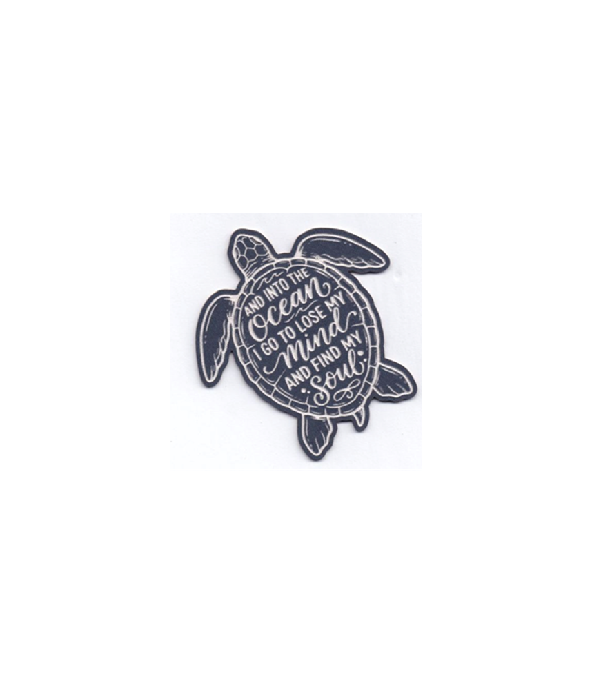 Scrap Collections Ocean Dreams Chipboard - Turtle Quote