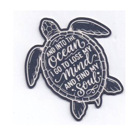 Scrap Collections Ocean Dreams Chipboard - Turtle Quote
