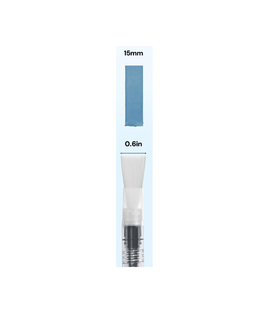 Maries Leak-Proof Refillable Water Brush Large Flat 15mm