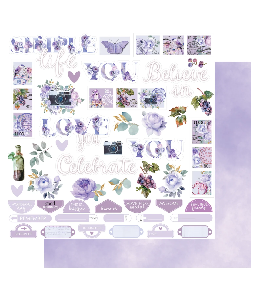 Uniquely Creative UltraViolet Delight 12 x 12 Scrapbook Paper - Simple Life