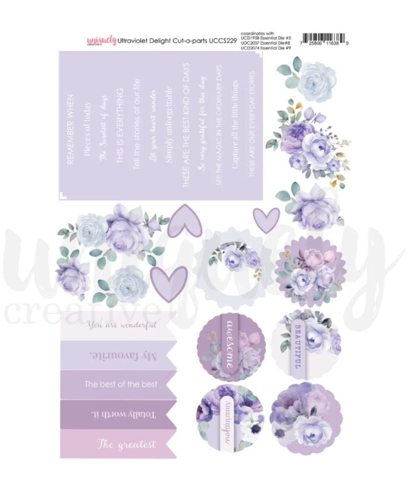 Uniquely Creative UltraViolet A4 Scrapbook Paper - Cutouts