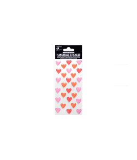 Little Birdie Self-Adhesive Handmade Resin Stickers - Rosy Red Hearts 2pc
