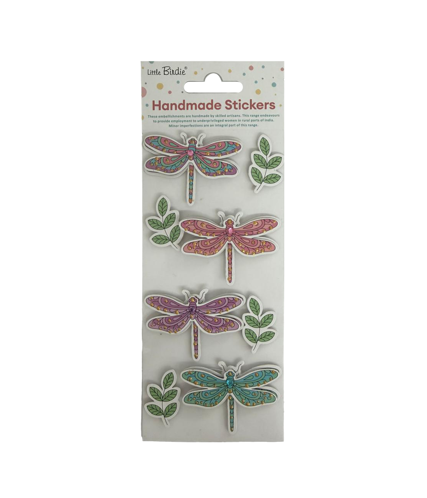 Little Birdie Handmade Embellishment Doodle Dagonfly 8pc