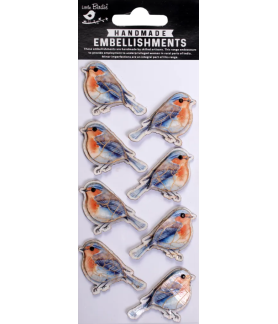 Little Birdie Handmade Sticker 3D Country Rob Aqua Blue