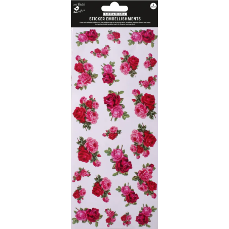 Little Birdie Peel Off Sticker - Rose Bouquet 5 x 12 inch