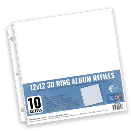 Couture Creations 12 X 12 Album Refill Sleeves - D-Ring and Postbound 10pcs