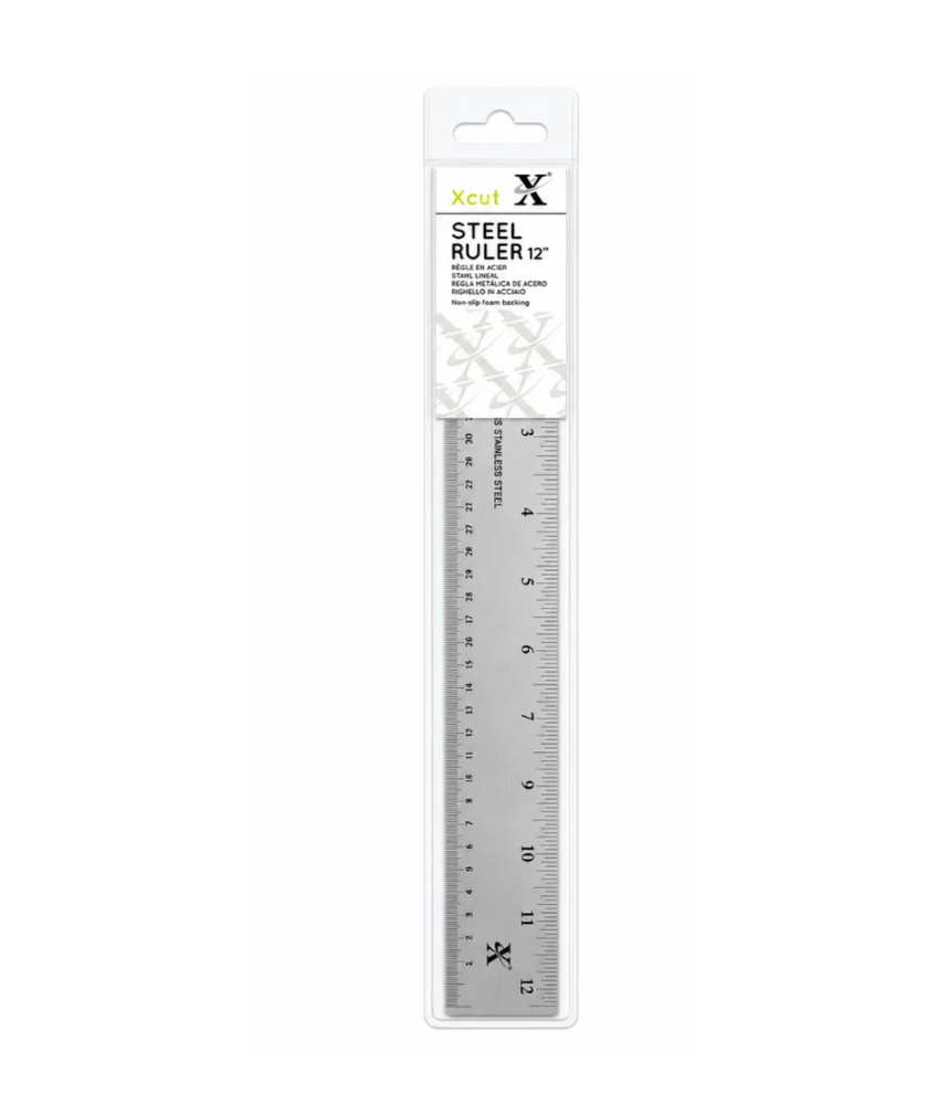 Xcut 12" Steel Ruler (Soft Back)