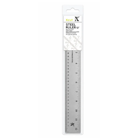 Xcut 12" Steel Ruler (Soft Back)