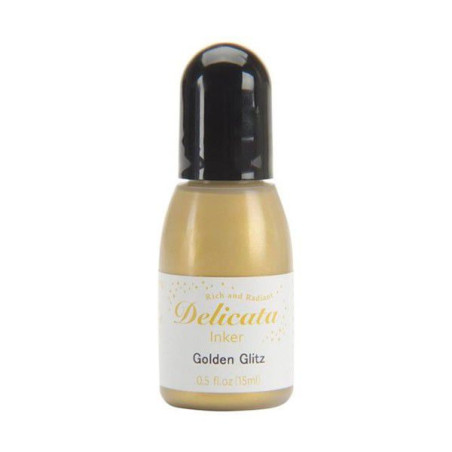 Tsukineko Delicata Inker - Golden Glitz 15ml