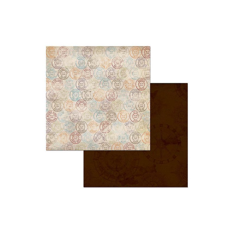 BoBunny World Traveler 12 x 12 Scrapbook Paper - Culture