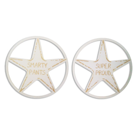 Scrap Collections Chipboard - Stars Quotes 2pcs