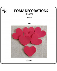 W&M Foam Hearts Red 50mm