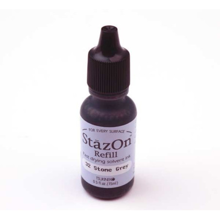 Tsukineko Stazon Refill Ink - Stone Gray 15ml