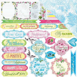 Scrapberry's Floral Embroidery 12 X 12 Scrapbook Paper- Fancy Cloth