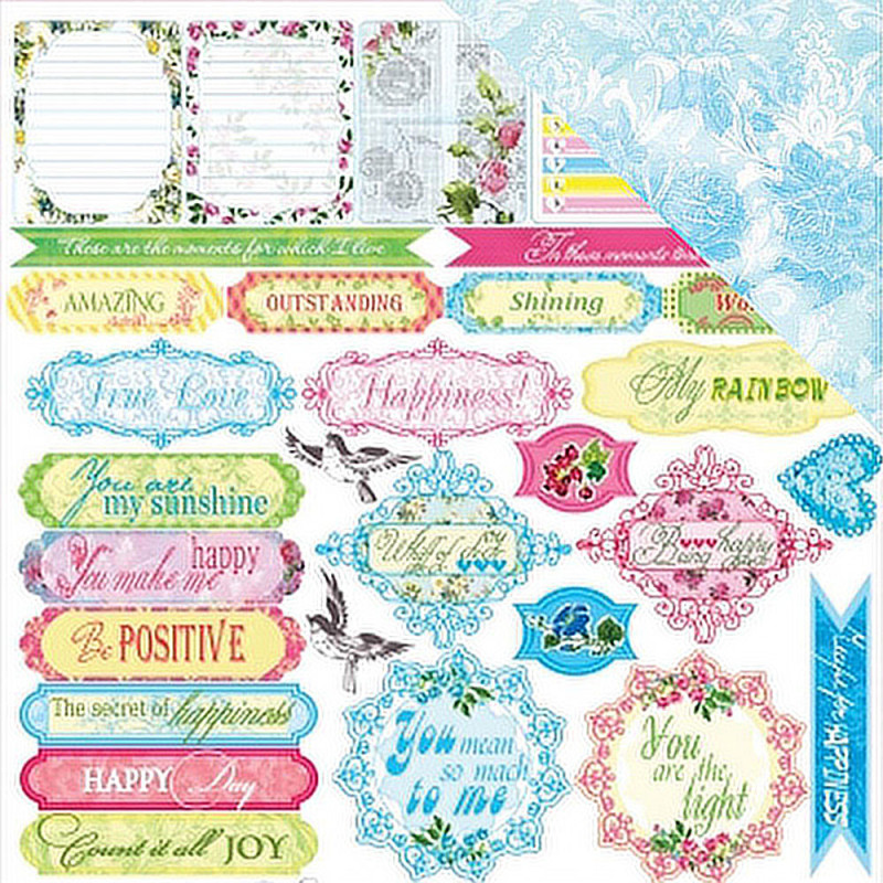 Scrapberry's Floral Embroidery 12 X 12 Scrapbook Paper- Fancy Cloth