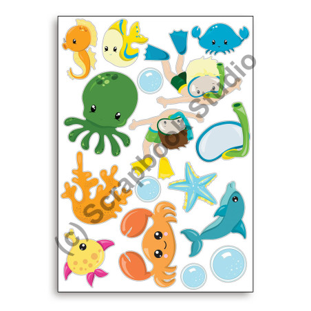 Scrapbook Studio Under The Sea A4 Cut Out Sheet 4