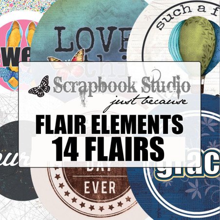 Scrapbook Studio Just Because Flairs Elements Digital Download