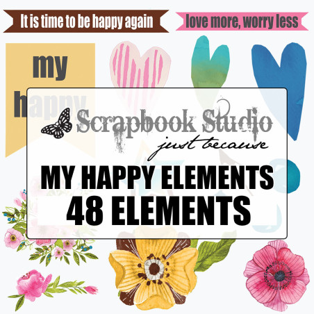 Scrapbook Studio Just Because My Happy Elements Digital Download