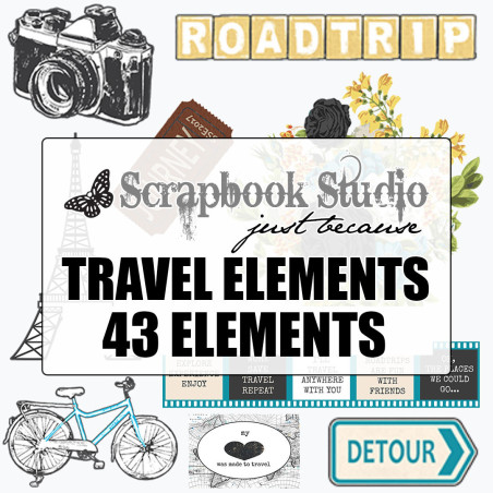 Scrapbook Studio Just Because Travel Elements Digital Download