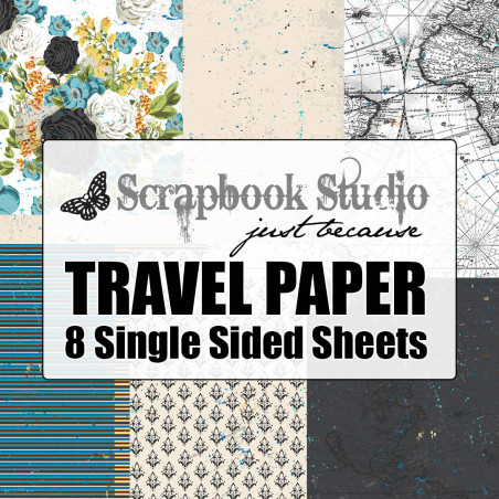 Scrapbook Studio Just Because Travel Paper Collection Digital Download