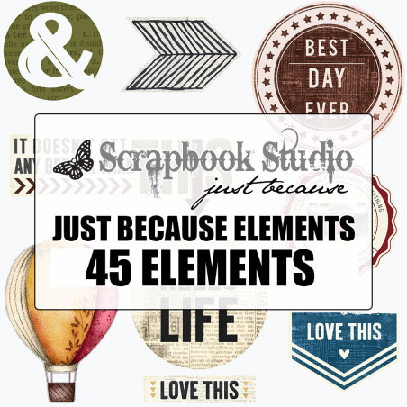Scrapbook Studio Just Because Just Because Elements Digital Download
