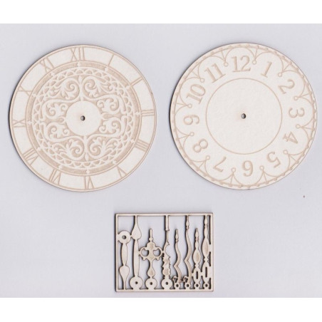 Scrap Collections Chipboard - Clock & Hands 3pcs